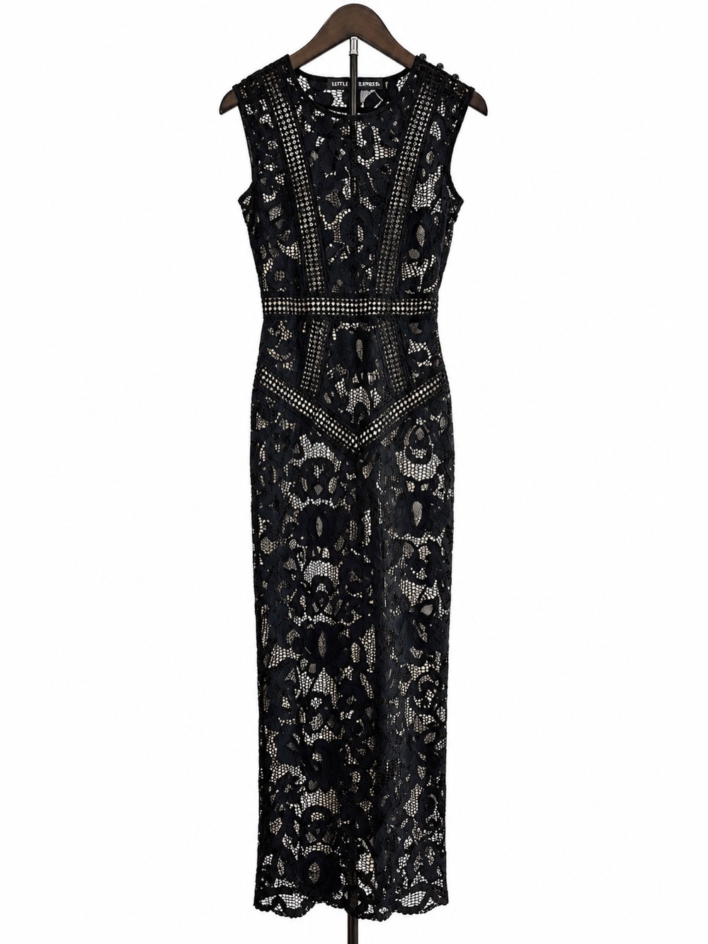 Little Mistress Black Lace Maxi Dress